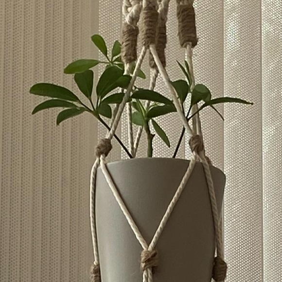COPY - BOHO Macrame Plant hanger 26 inches Cotton - Picture 2 of 4